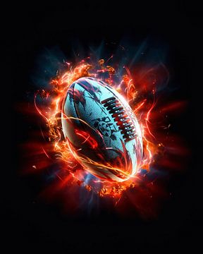 Rugby in brand van fernlichtsicht