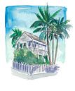 Key West Florida Conch Dream House - Palmen und Balkon von Markus Bleichner Miniaturansicht