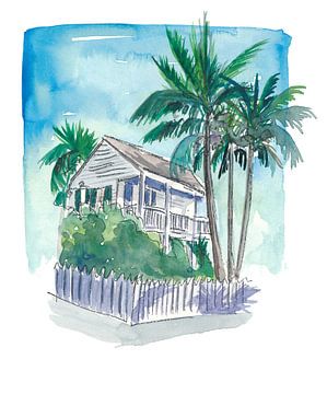 Key West Florida Conch Dream House - Palmen und Balkon von Markus Bleichner