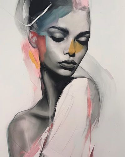 Modern en abstract geïllustreerd portret