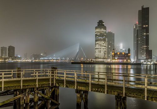 The misty skyline of Rotterdam