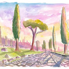 The ancient Via Appia under the gentle light of the Mediterranean by Markus Bleichner