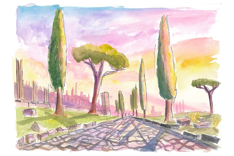 The ancient Via Appia under the gentle light of the Mediterranean by Markus Bleichner