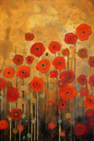 Fire Red Flowers at Dusk by Whale & Sons