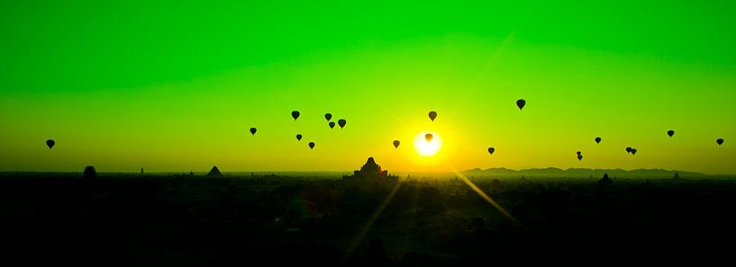 Hot Air Balloons Sunrise Bagan, Myanmar by Wijnand Plekker