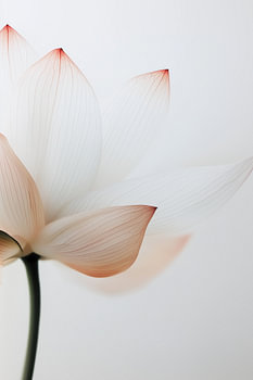 Weiße Lotusblüte in zartem Rosé