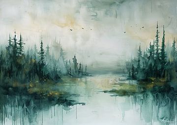 Bosmeer van Abstract Schilderij