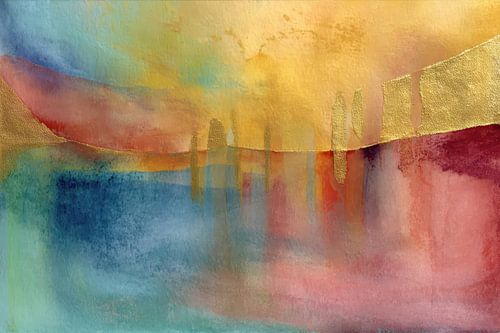 Abstract schilderij, dromerig landschap