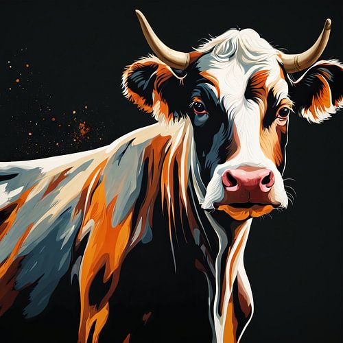 Portrait Vache - Vache 2 sur Wall Art Wonderland