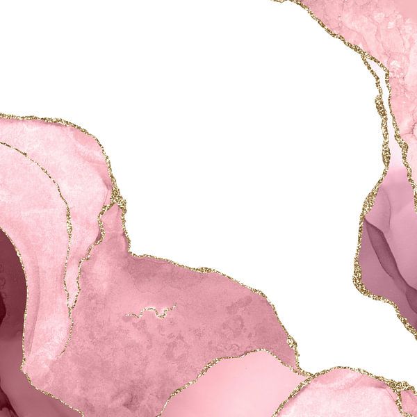 Blush & Goud Agaat Textuur 07 van Aloke Design