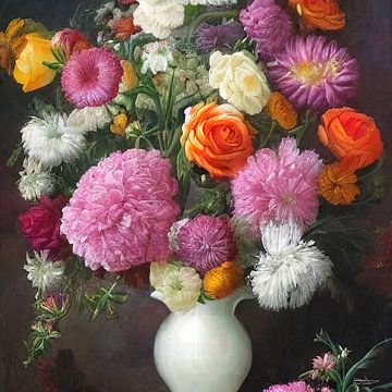 vase avec des fleurs sur Gelissen Artworks