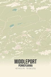 Alte Karte von Middleport (Pennsylvania), USA. von Ortsdrucke