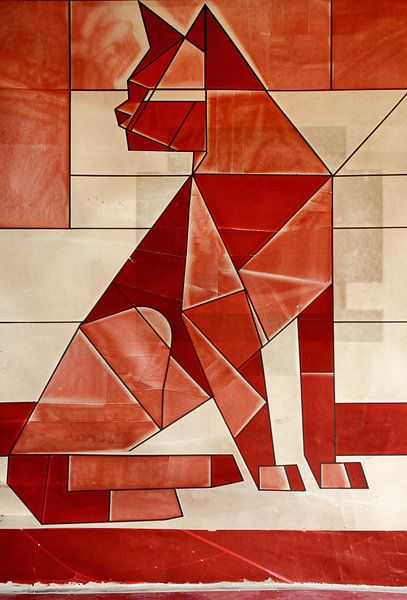Abstract cat in cubist style by Art & Soul Creations