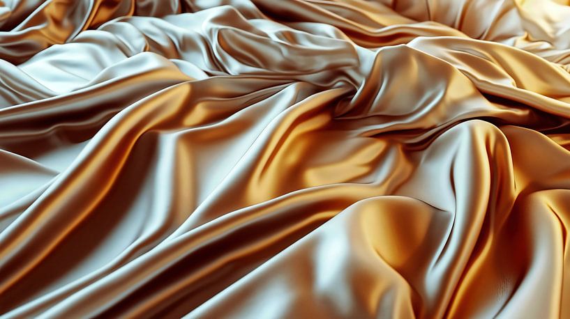 Luxe gouden zijden sjaal van Frank Heinz