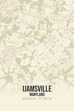 Vintage map of Ijamsville (Maryland), USA. by Rezona
