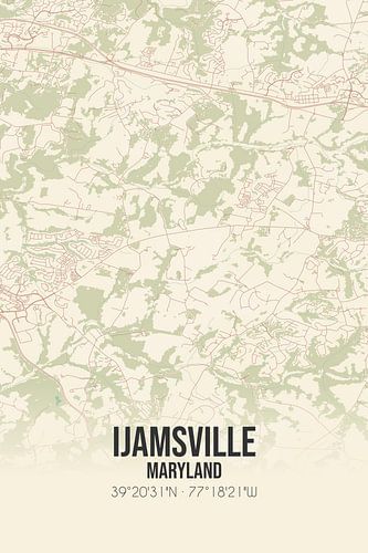 Vintage landkaart van Ijamsville (Maryland), USA.