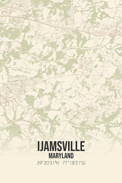Vintage map of Ijamsville (Maryland), USA. by Prints of Place