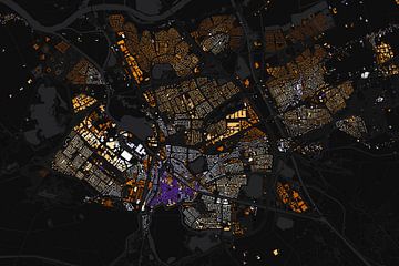 Kaart van Den Bosch abstract van Maps Are Art