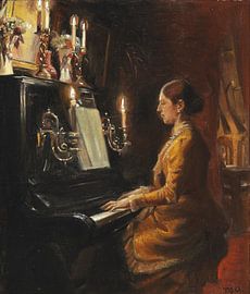 Michael Ancher – Anna at the Piano, c. 1887