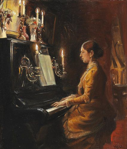 Michael Ancher - Anna aan het klavier, ca. 1887