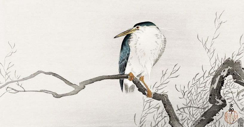 Quaken auf erratischem Ast, Ohara Koson von Meisterhafte Meister