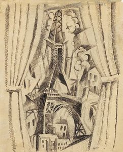 Der Turm mit den Vorhängen (1910) von Robert Delaunay