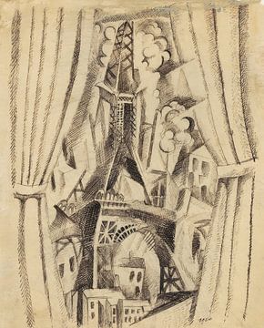 De toren met de gordijnen (1910) van Robert Delaunay van Peter Balan