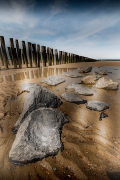 Relaxen op het strand van Cadzand. van Robby's fotografie