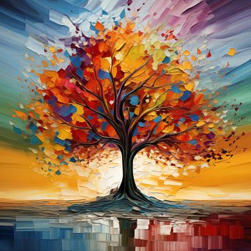 Arbre coloré abstrait sur TheXclusive Art