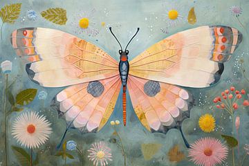 Papillon Pastel Art sur De Mooiste Kunst