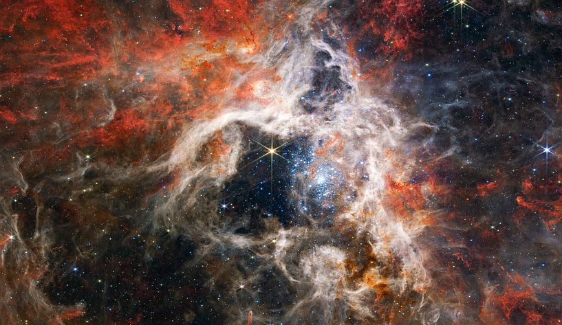 Tarantula Nebula van Space and Earth
