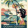 Ocean Odyssey: Art Deco Tropical Escape Painting by Jan Keteleer