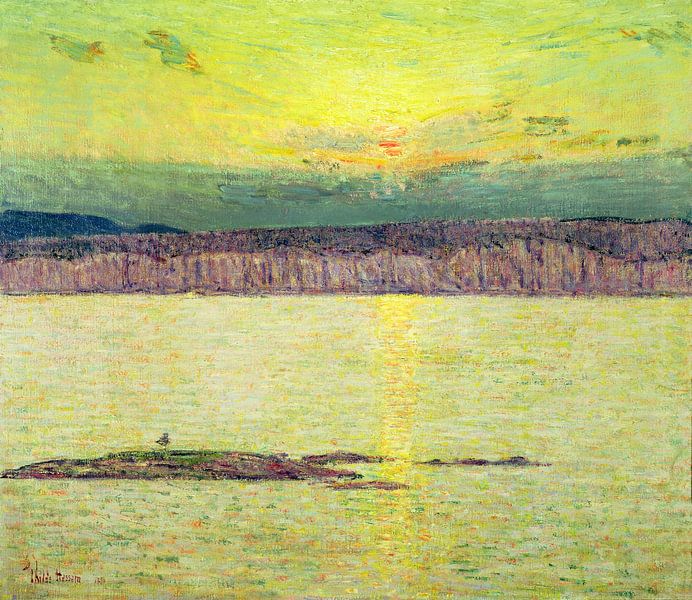 Childe Hassam,Sunset by finemasterpiece
