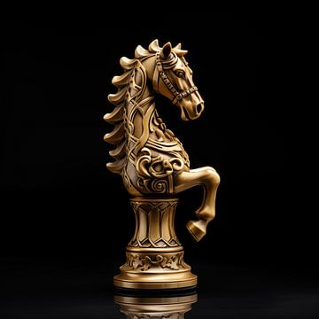 Horse Chess piece gold by The Exclusive Painting