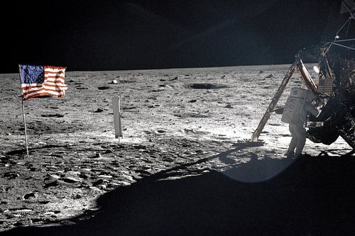 Neil Armstrong on the moon