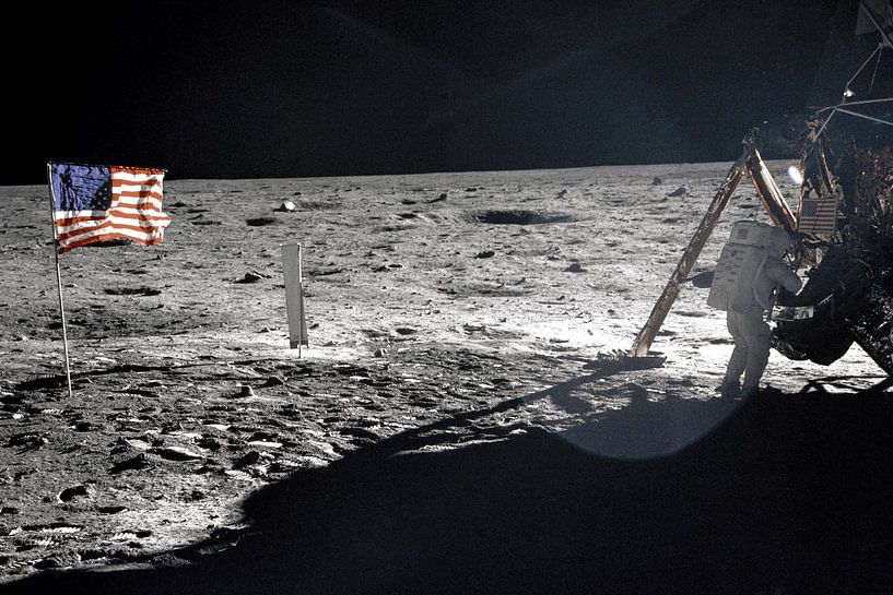 Neil Armstrong op de maan van Moondancer .