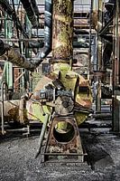 Old boiler in abandoned factory