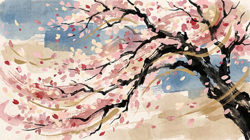 Sakura Blossoms in Motion