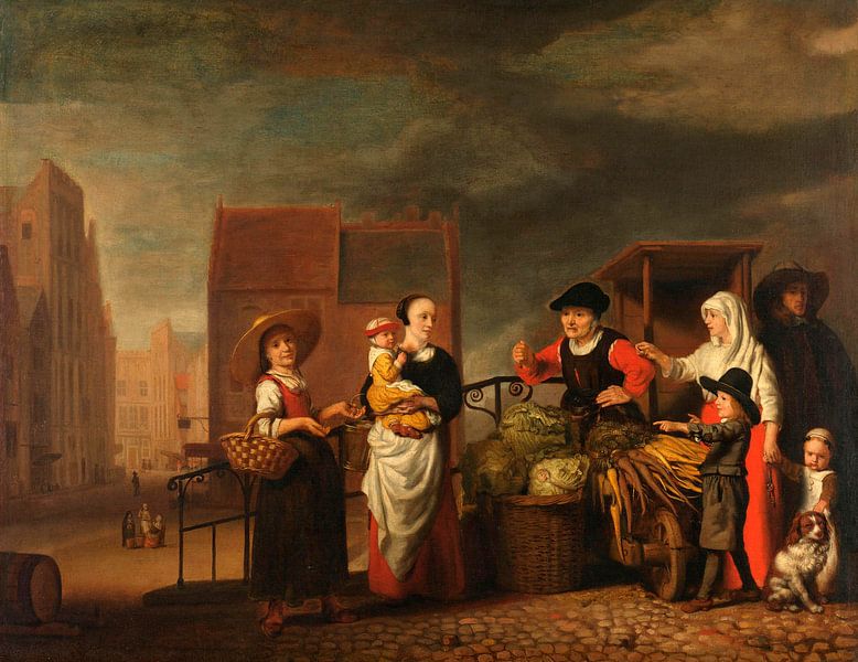 Vegetable Market, Nicolaes Maes by Masterful Masters
