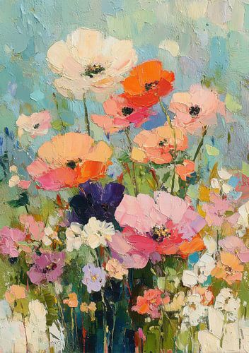 Bloemenpracht met papavers en anemonen