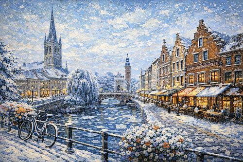 Hasselt, België, een impressionistisch schilderij.