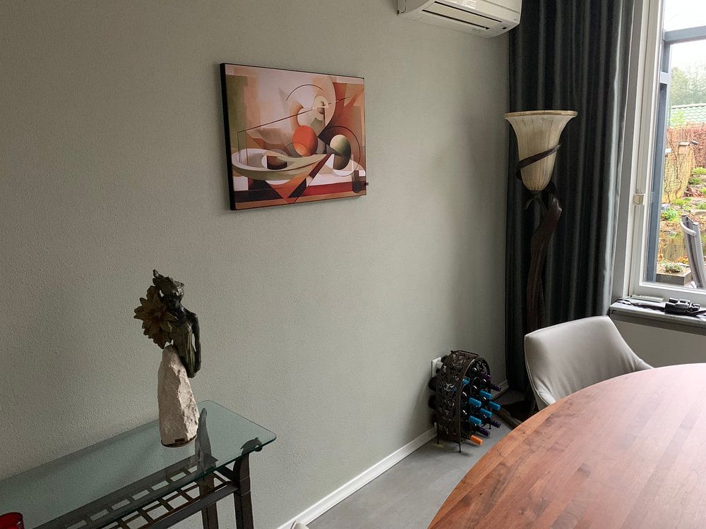 Sonnenaufgang im Herbstwald | Abstrakte Farbexplosion  von Blickfänger Gemälde 