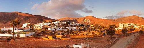 Village at sunset, Fuerteventura, Canary Islands, Spain