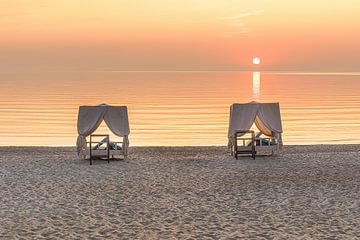 Dagbedden op het Hamptons strand van Scharbeutz aan de Oostzee van Voss Fine Art Fotografie