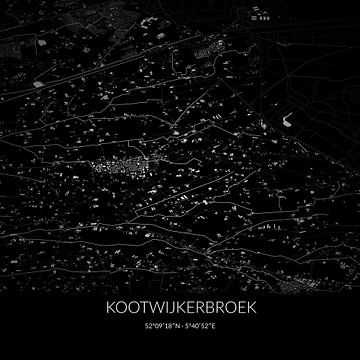 Schwarz-weiße Karte von Kootwijkerbroek, Gelderland. von Rezona