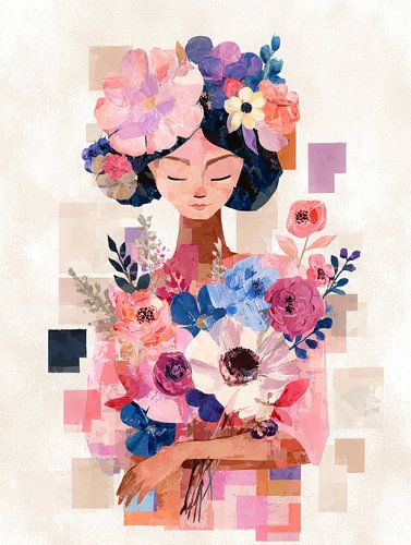 Les fleurs en géométrie - La femme et son monde en fleurs