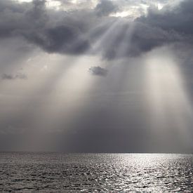 Sunbeams over the Atlantic Ocean in Suriname by rene marcel originals