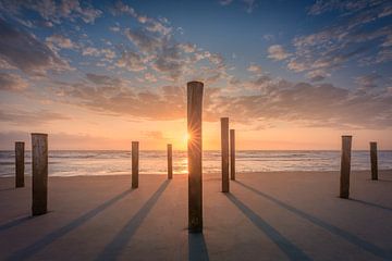 Landschaft Küste, Palendorp und Strand Petten von Original Mostert Photography