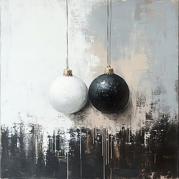 Kerstballen | Zwart en Wit Bal van Kunst Kriebels