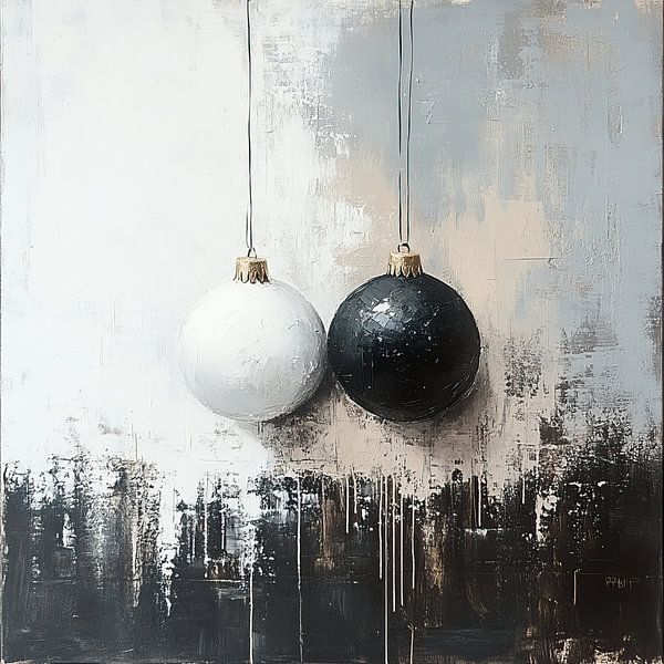 Weihnachtskugeln | Black and White Ball von Kunst Laune